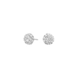 Runde Damen-Ohrstecker aus 925 Sterling Silber mit funkelnden Zirkonia-Steinen, elegant verarbeitet und ideal für stilbewusste Frauen.