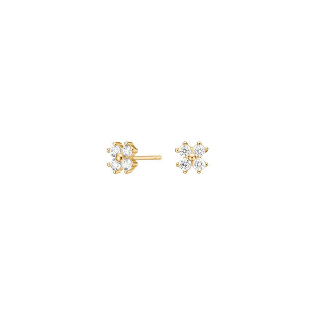 Die Ohrstecker aus 925 Sterling Silber mit funkelnden Zirkonia in floraler Form sind ein elegantes Schmuckstück für stilbewusste Damen.
