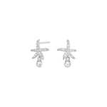 SelinaNor Seestern Ohrstecker aus 925 Sterling Silber mit Perle und kubischem Zirkonia.