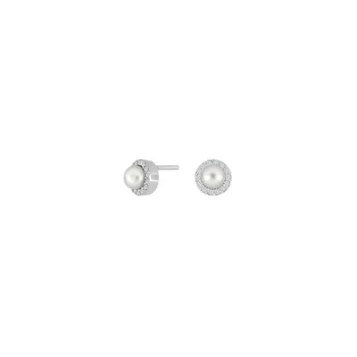 Elegante Damen-Ohrstecker aus 925 Sterling Silber mit runder Perle, schlichtem Design und hohem Tragekomfort – ideal für stilbewusste Frauen.