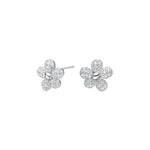Diese funkelnden Damen-Ohrstecker in Blütenform aus 925 Sterling Silber, teils vergoldet und mit pavégefassten Zirkonia besetzt, sind ideal für stilbewusste Frauen.