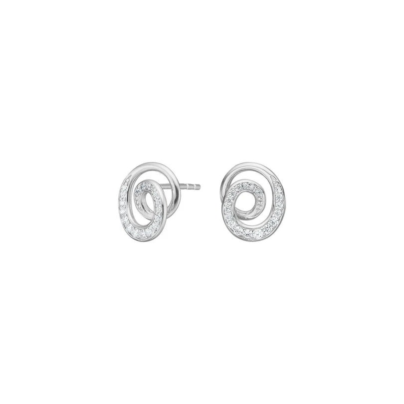 Diese eleganten Damen-Ohrstecker aus 925 Sterling Silber, wahlweise vergoldet, zeigen ein funkelndes Spiral-Design mit Zirkonia und sind ideal für stilbewusste Frauen.