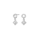 Diese eleganten Damen-Ohrstecker aus 925 Sterling Silber mit funkelnden Zirkonia und beweglichem Anhänger sind ein stilvolles Schmuckstück für modebewusste Frauen.