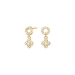 Diese eleganten Damen-Ohrstecker aus 925 Sterling Silber mit funkelnden Zirkonia und beweglichem Anhänger sind ein stilvolles Schmuckstück für modebewusste Frauen.