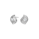 Diese eleganten Damen-Ohrstecker aus 925 Sterling Silber, wahlweise vergoldet, zeigen ein offenes Blatt-Design mit mittigem Zirkonia-Solitär und sind ideal für stilbewusste Frauen.