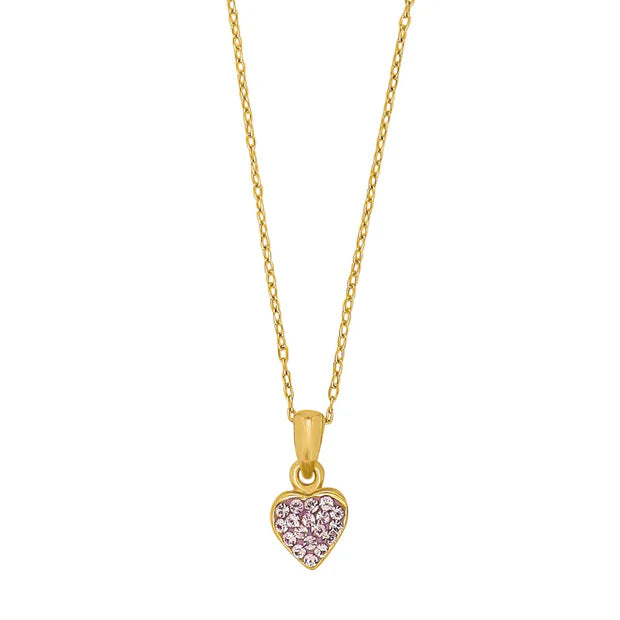 Eine zarte Kinder-Halskette aus 925 Sterling Silber zeigt einen kleinen herzförmigen Anhänger mit rosa Zirkonia, der besonders für Mädchen geeignet ist.