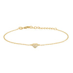 Feines Damenarmband aus 925 Sterling Silber mit kleinem herzförmigem Mittelteil und funkelnden Zirkonia-Steinen, ideal für stilbewusste Frauen.
