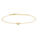 Feines Damenarmband aus 925 Sterling Silber mit kleinem herzförmigem Mittelteil und funkelnden Zirkonia-Steinen, ideal für stilbewusste Frauen.