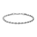 Silbernes Herren-Rope-Armband aus 316L Edelstahl mit gedrehten Kordelgliedern und Karabinerverschluss; hochglanzpoliert, freigestelltes Produktfoto auf weißem Hintergrund.