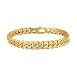 Herrenarmband im Panzerdesign aus hochwertigem Edelstahl mit sicherem Verschluss, wahlweise silberfarben oder goldfarben, ideal für stilbewusste Männer.