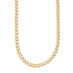 Herren-Panzerkette aus 316L Edelstahl, IPG-vergoldet, hochglanzpoliert; goldene Gliederkette in 60 cm Länge, freigestelltes Produktfoto auf weißem Hintergrund.