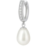 Perlen Ohrstecker aus 925 Silber mit Zirkonia, geschwungenes Design für Damen