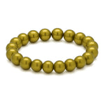 Elegantes 3D Wonderperlen Armband in schimmerndem Goldton, gefertigt aus runden, glänzenden Perlen auf elastischem Band.