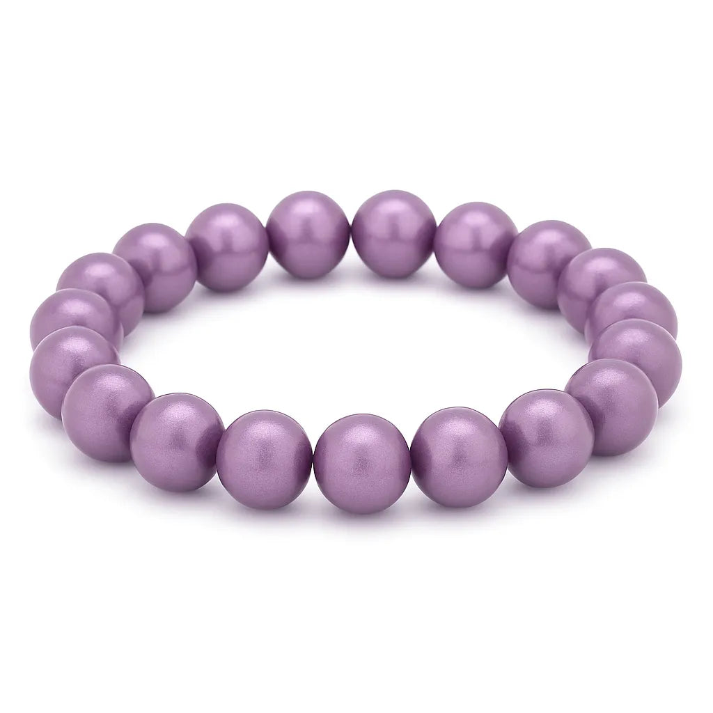 3D Wonderperlen Armband in schimmerndem Lila mit glänzenden, runden Perlen auf elastischem Band – modern, elegant und vielseitig tragbar.