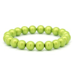 3D Wonderperlen Armbands mit glänzenden, hellgrünen Perlen in runder Form, aufgezogen auf einem elastischen Band.