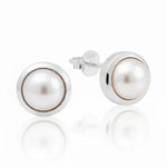 Elegante Damenohrstecker aus 925er Sterlingsilber mit runder Perle Edelstein.