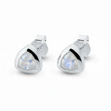 Elegante Damenohrstecker aus 925er Sterlingsilber mit triangle Mondstein  Edelstein.