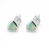 Elegante Damenohrstecker aus 925er Sterlingsilber mit triangle Opal  Edelstein.
