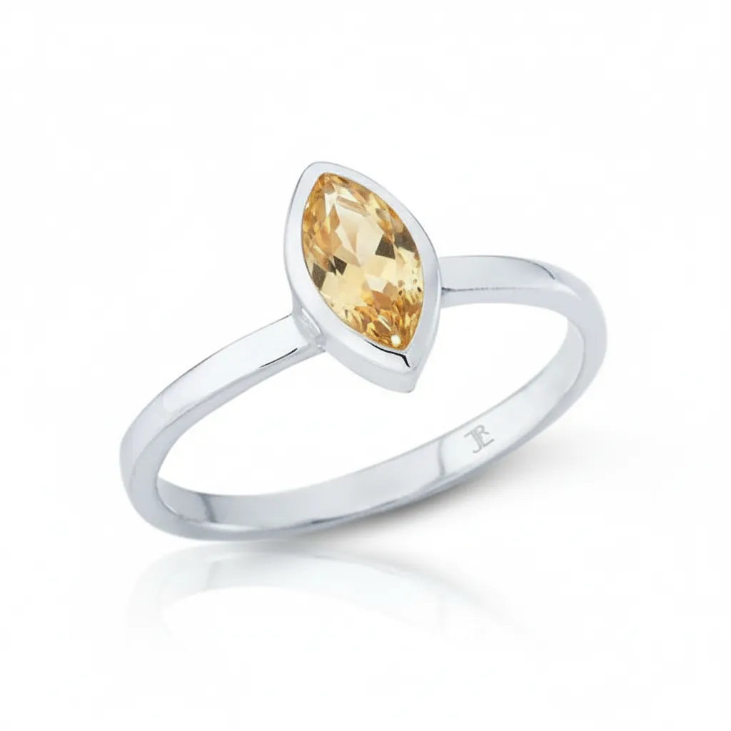 Damenring aus 925er Sterlingsilber mit Citrin