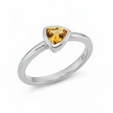 Damenring aus 925er Sterlingsilber mit Citrin in Triangleform