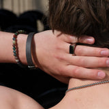 Ring - SON - Edelstahl - Schwarzer Achat 14mm