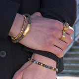 Armband - SON - Kalbsleder rundgeflochten IPG - 6mm